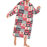 British Pattern Print Design 05 Blanket Robe with Sleeves