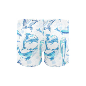 Watercolor dolphin pattern Men's Swimming Trunks