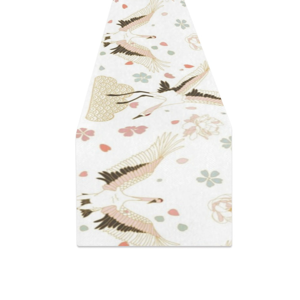 Beautiful Japanese cranes pattern Table Runner