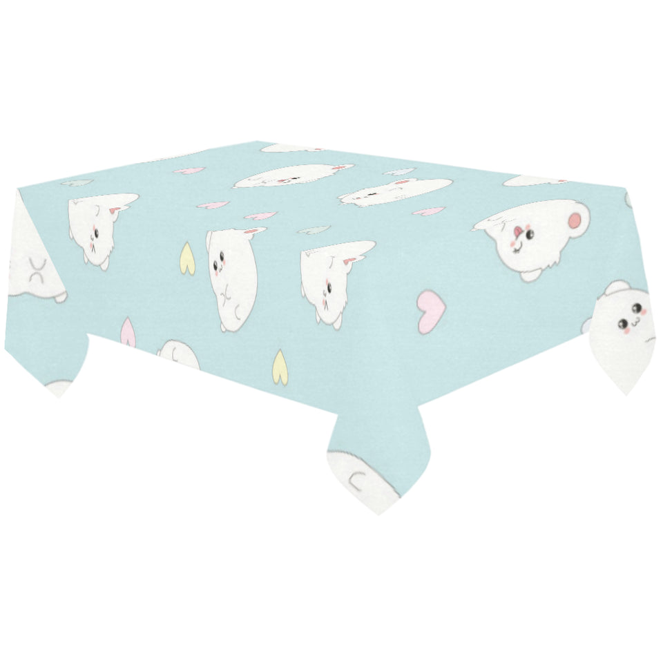 White cute hamsters heart pattern Tablecloth