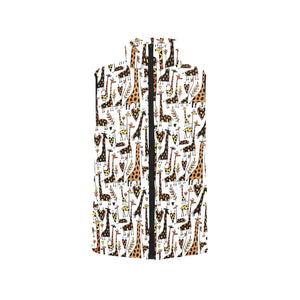Giraffe Pattern Print Design 05 Men's Padded Vest