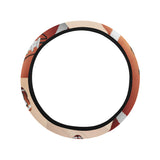 American football ball design pattern Car Steering Wheel Cover
