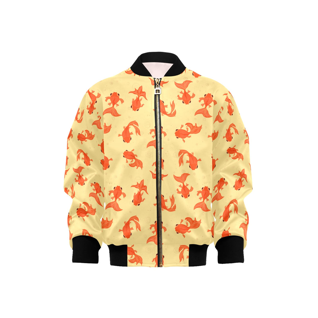 Goldfish Pattern Print Design 02 Kids' Boys' Girls' Bomber Jacket