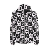Music Notes Pattern Print Design 01 Men's Padded Hooded Jacket