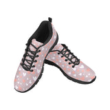 coral white heart pattern Women's Sneaker Shoes