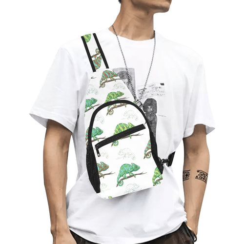 Chameleon lizard pattern All Over Print Chest Bag