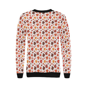 Colorful Maple Leaf pattern Women's Crew Neck Sweatshirt