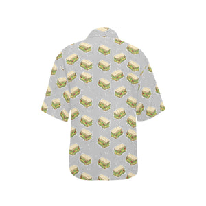 Sandwich Pattern Print Design 05 Women's All Over Print Hawaiian Shirt