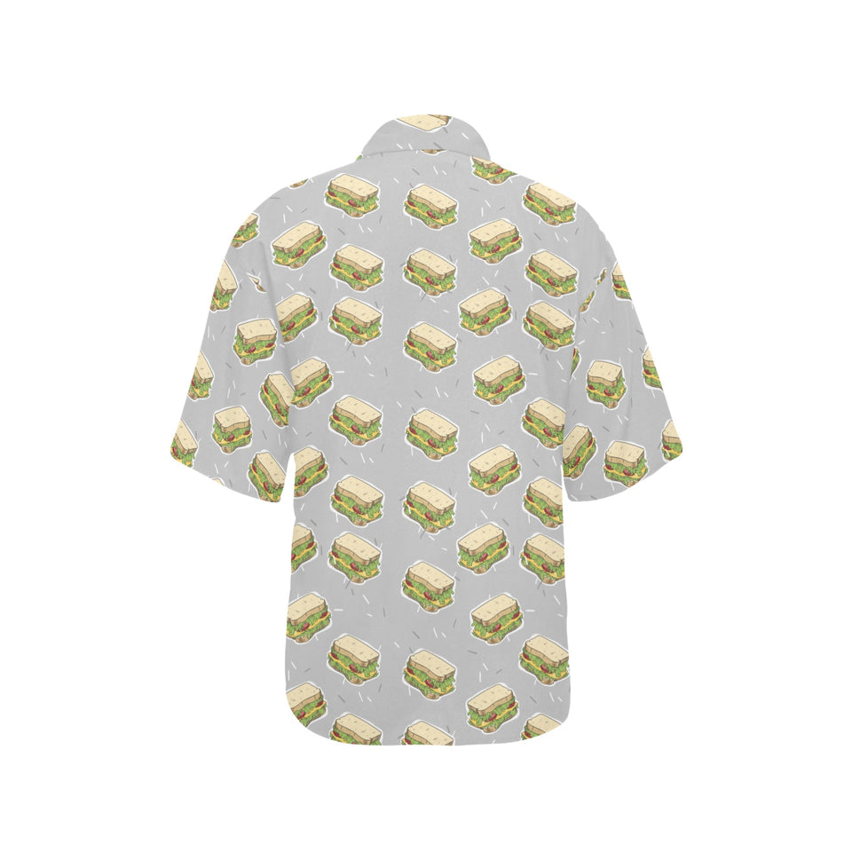 Sandwich Pattern Print Design 05 Women's All Over Print Hawaiian Shirt