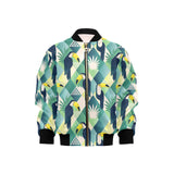 Toucan tropical leaves design pattern Kids' Boys' Girls' Bomber Jacket