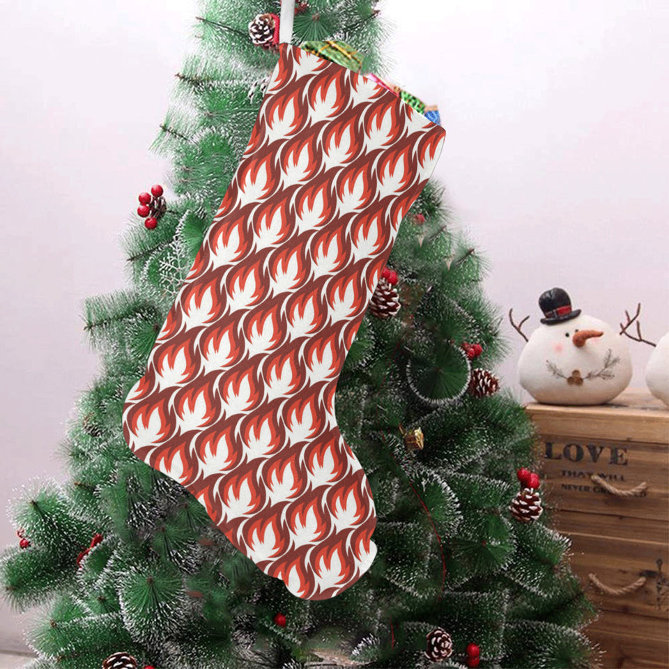 Fire flame symbol design pattern Christmas Stocking
