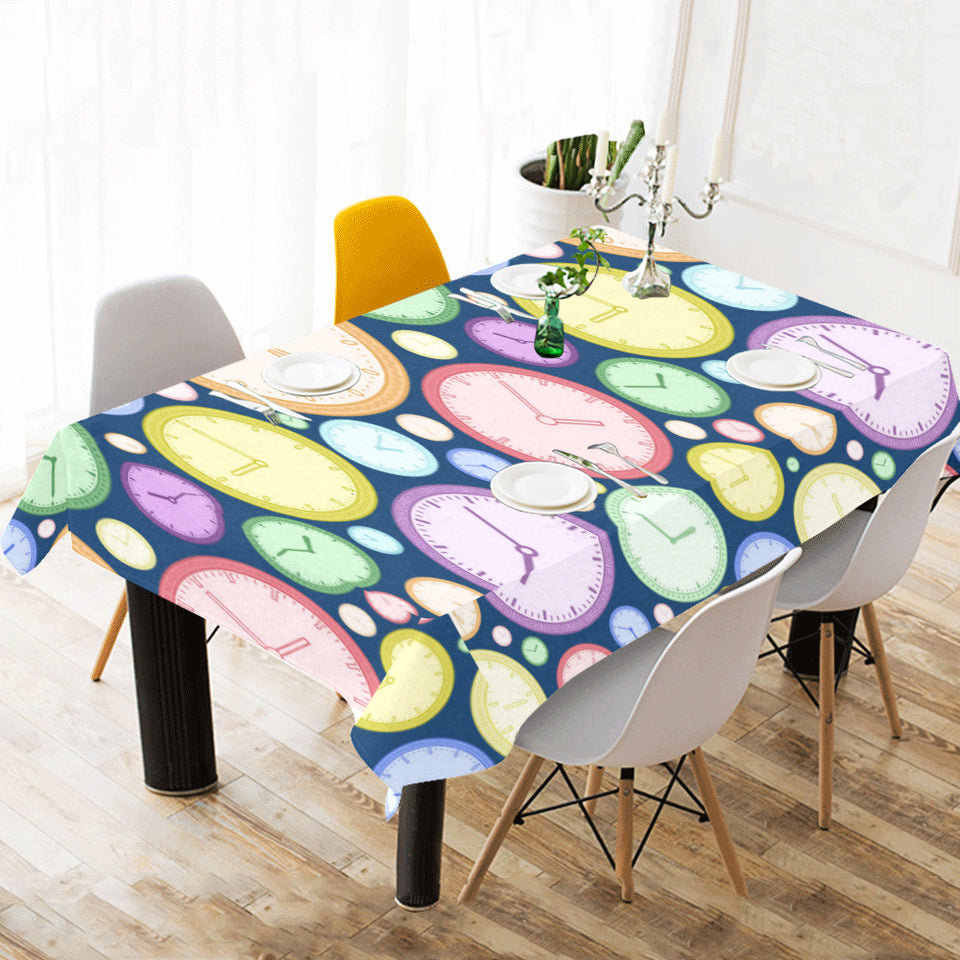 Colorful clock background Tablecloth