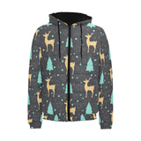 Deers star tree pattern Men's Padded Hooded Jacket
