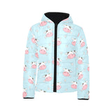 Cute cow flower pattern Kids' Boys' Girls' Padded Hooded Jacket