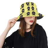 Cute ninja yellow background Unisex Bucket Hat