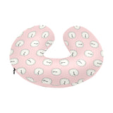 Clock pattern pink blackground U-Shaped Travel Neck Pillow