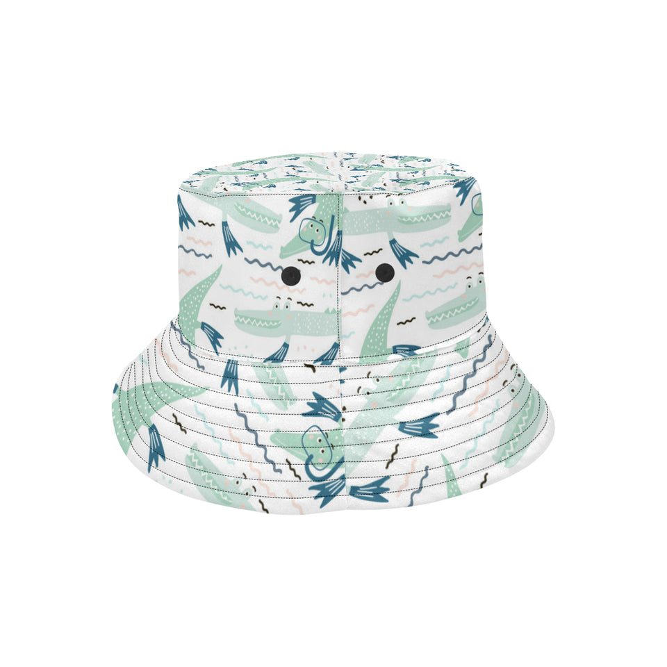 Crocodile diver pattern Unisex Bucket Hat