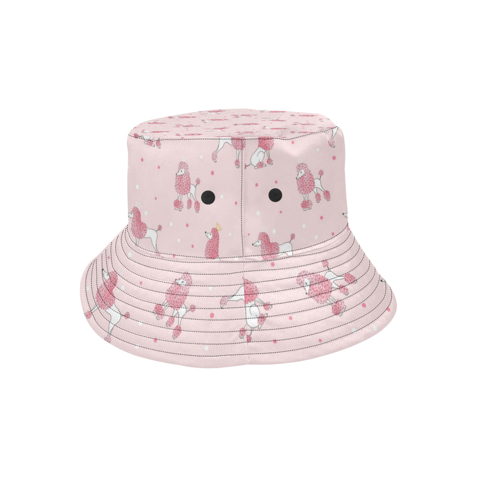 Poodle dog pink color theme Unisex Bucket Hat
