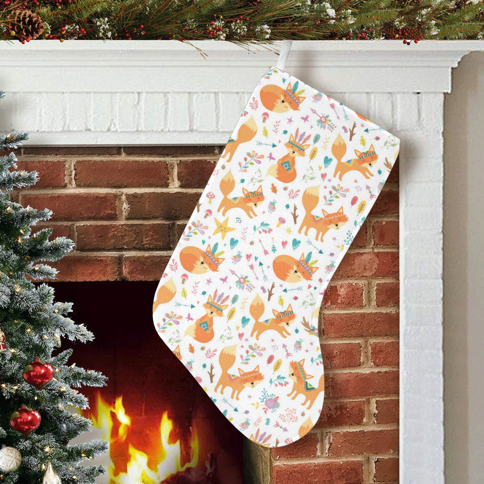 cute tribal fox pattern Christmas Stocking