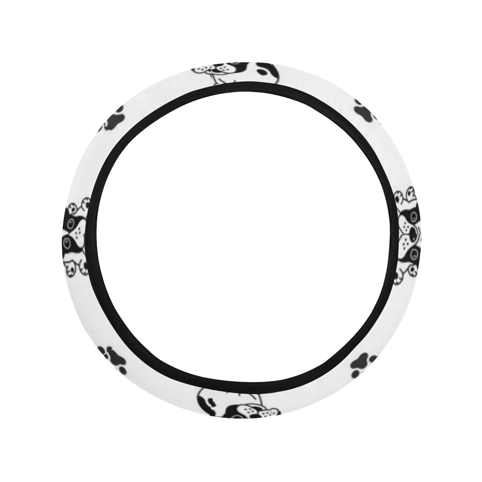 Cute french bulldog paw pattern Car Steering Wheel Cover