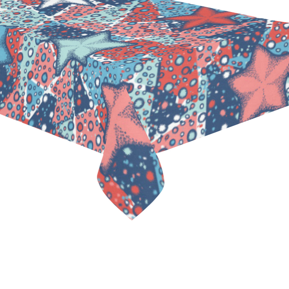 Hand drawn colorful starfish Tablecloth