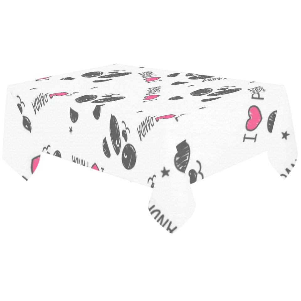 Hand Drawn faces of pandas pattern Tablecloth