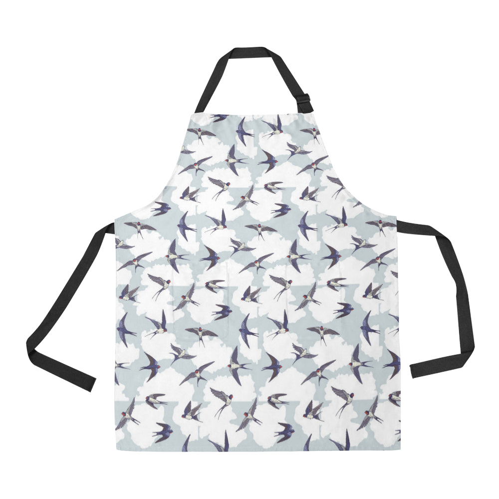 Swallow Pattern Print Design 05 All Over Print Adjustable Apron