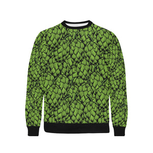 Green hop pattern Men's Crew Neck Sweatshirt