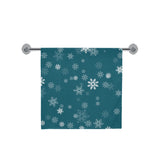 Snowflake pattern dark background Bath Towel
