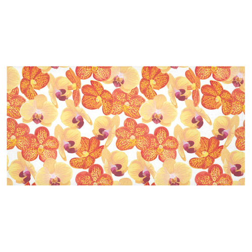 Orange yellow orchid flower pattern background Tablecloth