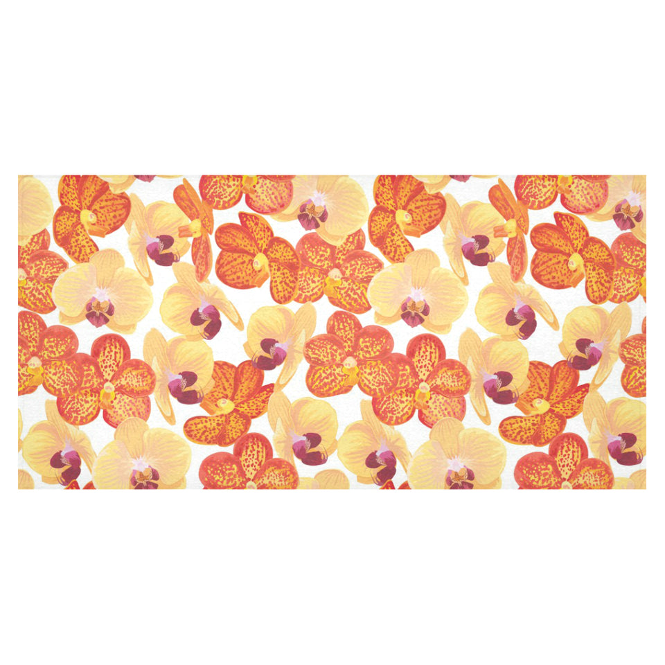 Orange yellow orchid flower pattern background Tablecloth