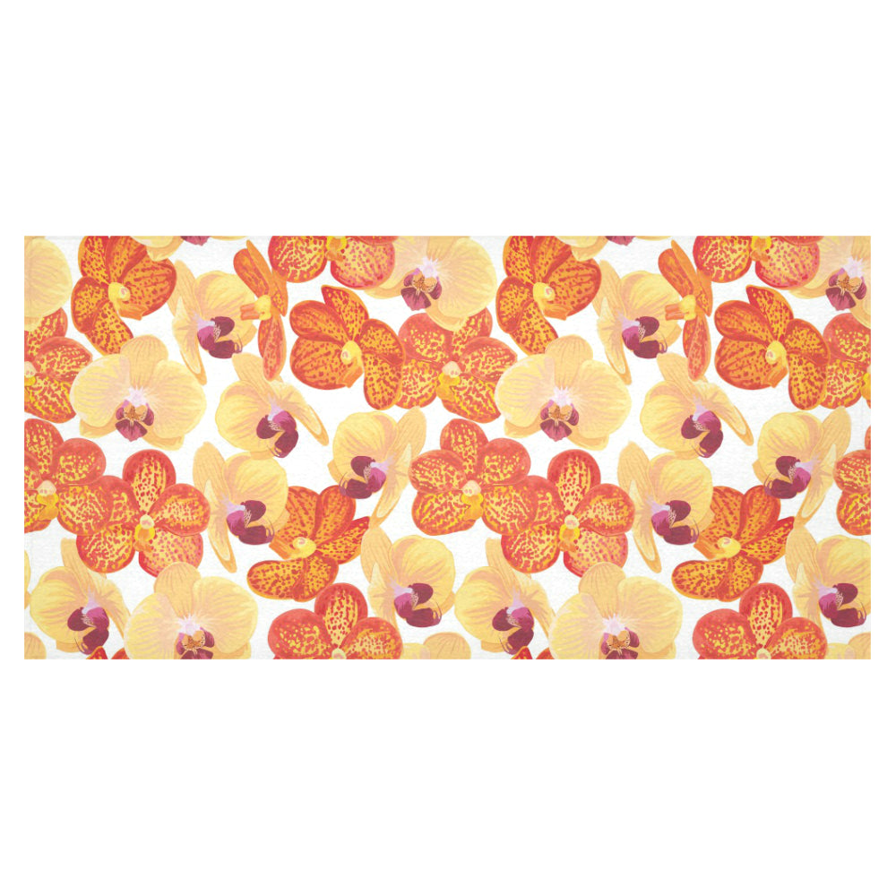 Orange yellow orchid flower pattern background Tablecloth