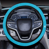 Airplane destinations blue background Car Steering Wheel Cover