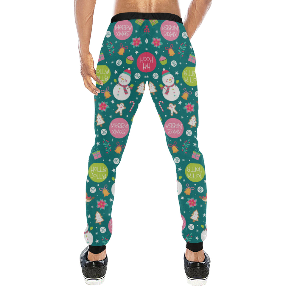 Snowman bird decorative elements christmas pattern Unisex Casual Sweatpants