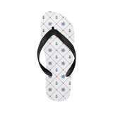 Anchor rudder nautical design pattern Unisex Flip Flops