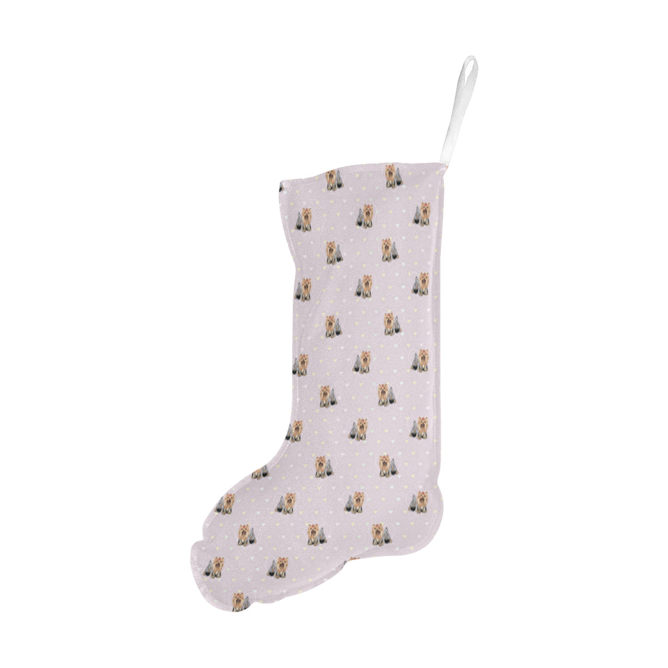 Yorkshire Terrier Pattern Print Design 02 Christmas Stocking