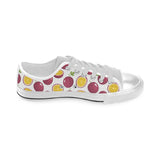 Passion fruit design pattern Men's Low Top Shoes White