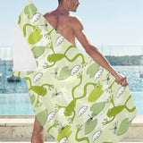 Cute frog dragonfly pattern Beach Towel