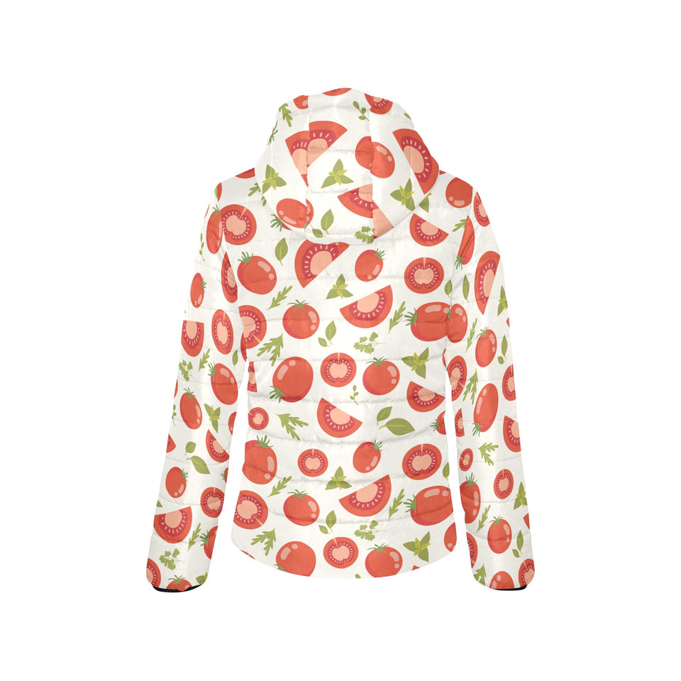 Tomato pattern Women's Padded Hooded Jacket