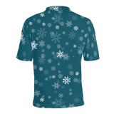 Snowflake pattern dark background Men's All Over Print Polo Shirt