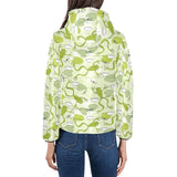 Cute frog dragonfly pattern Women's Padded Hooded Jacket