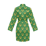 Horseshoes Pattern Print Design 05 Women's Long Sleeve Belted Night Robe