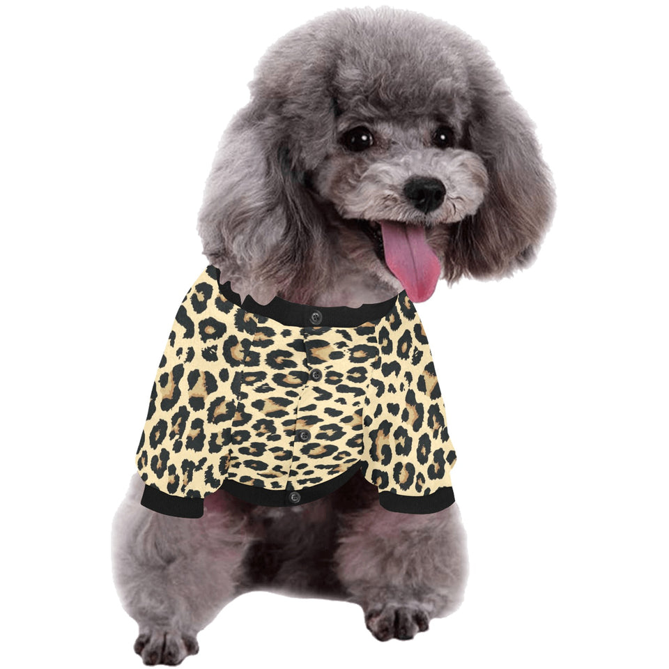 Leopard print design pattern All Over Print Pet Dog Round Neck Fuzzy Shirt