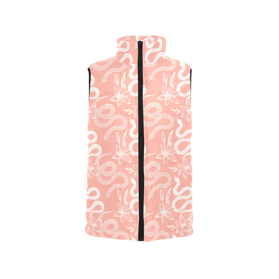 Snake lilies flower pattern Women's Padded Vest