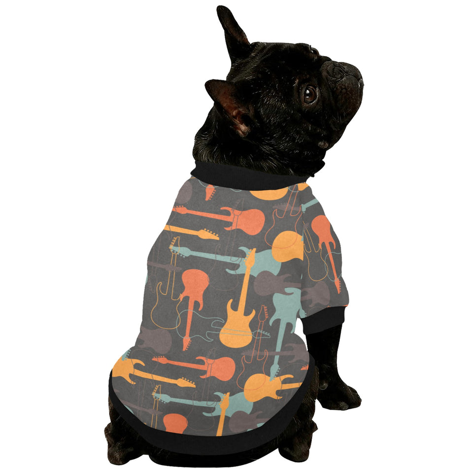 electric guitars pattern All Over Print Pet Dog Round Neck Fuzzy Shirt