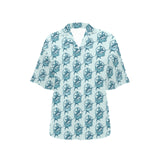 Swordfish Pattern Print Design 05 Women's All Over Print Hawaiian Shirt