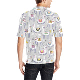 Cute Llama Alpaca pattern Men's All Over Print Polo Shirt