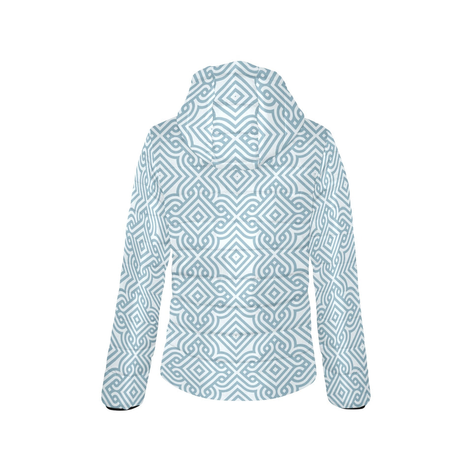 arabic pattern Women's Padded Hooded Jacket