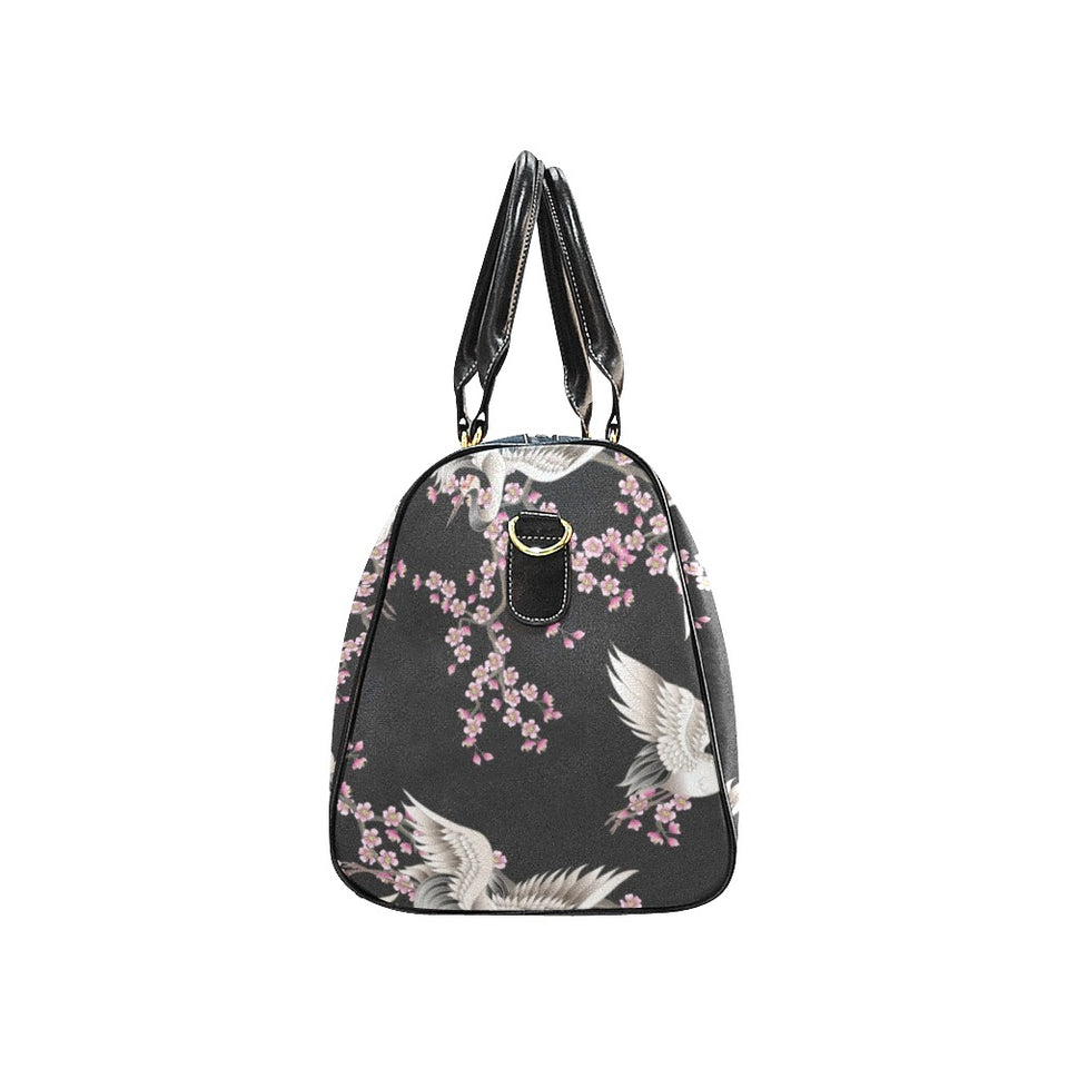 Japanese crane pink sakura pattern Travel Bag