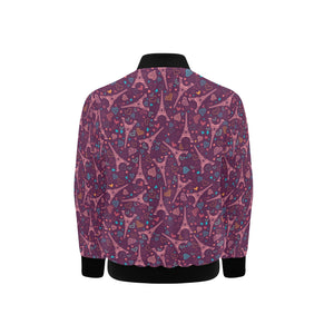Eiffel Tower Heart Pattern Print Design 04 Kids' Boys' Girls' Bomber Jacket